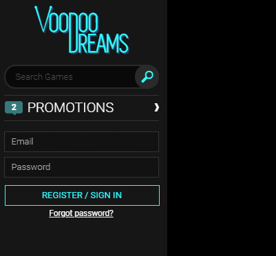 voodoodreams login page