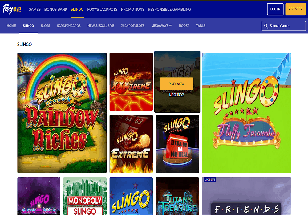 Cheeky Bingo games page