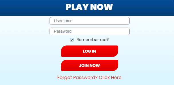 Mirror Bingo Login page