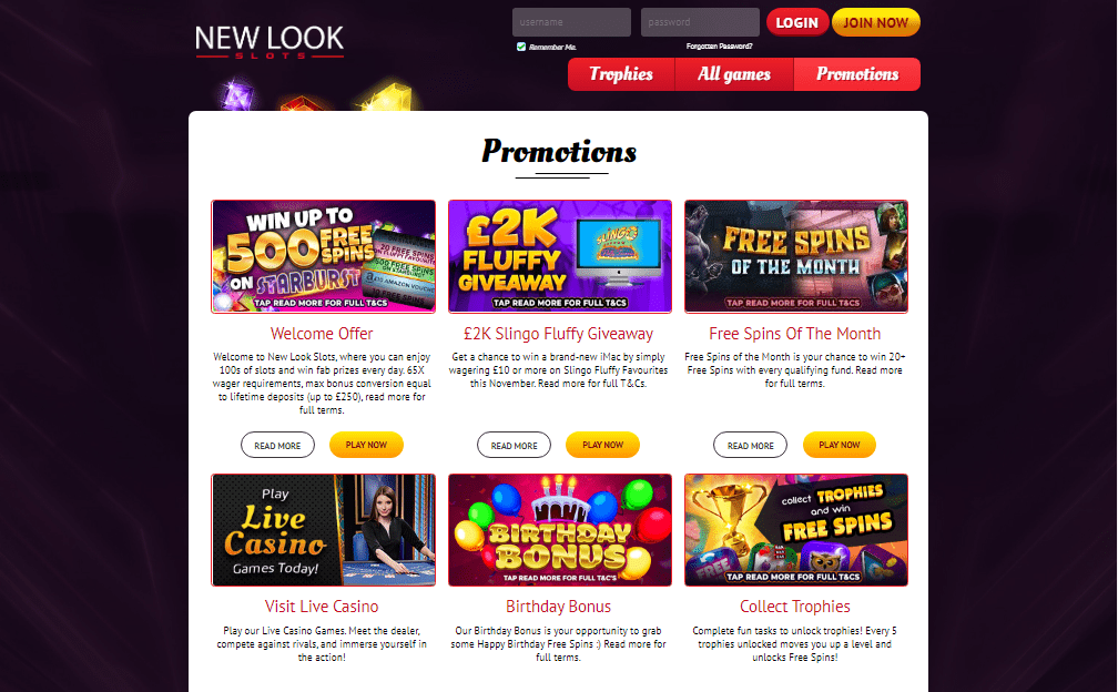 New Look Slots promotions