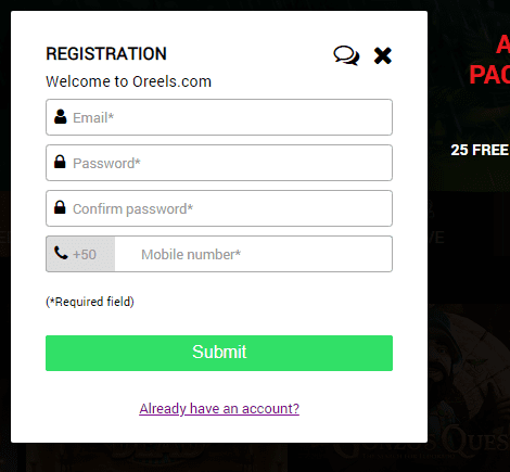 O’Reels SignUp