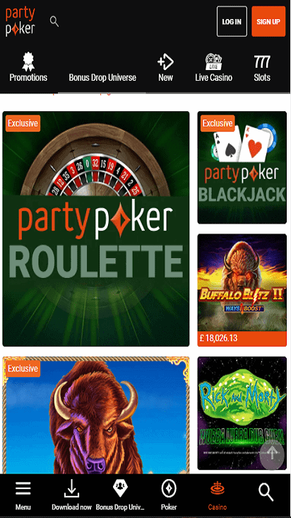 PartyPoker game moible