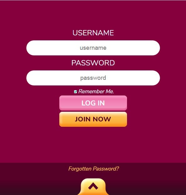 Pretty Wins login Fluffy Spins login page