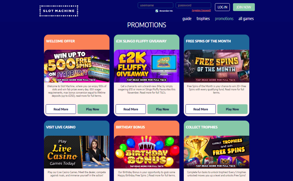 Slot Machine promotions