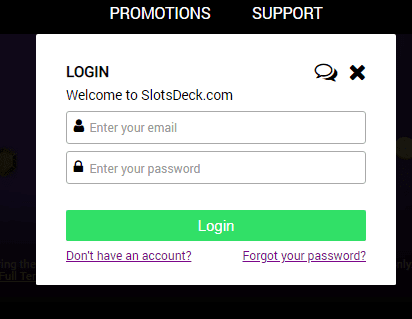 Slots Deck Login
