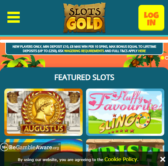 Slots Gold Front Page