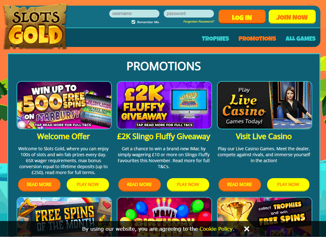 Slots Gold Promotions