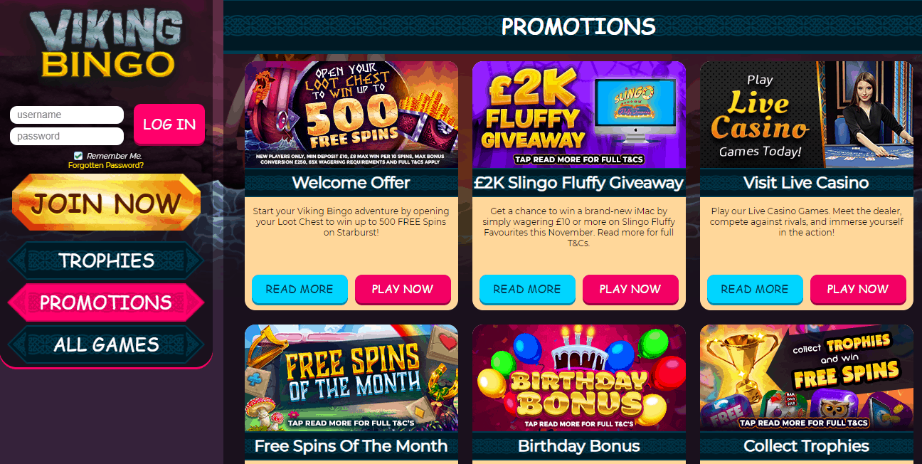 Viking Bingo promotion