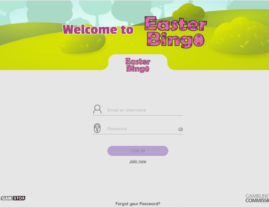 easter bingo login