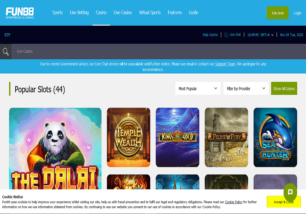 bet vision casino games