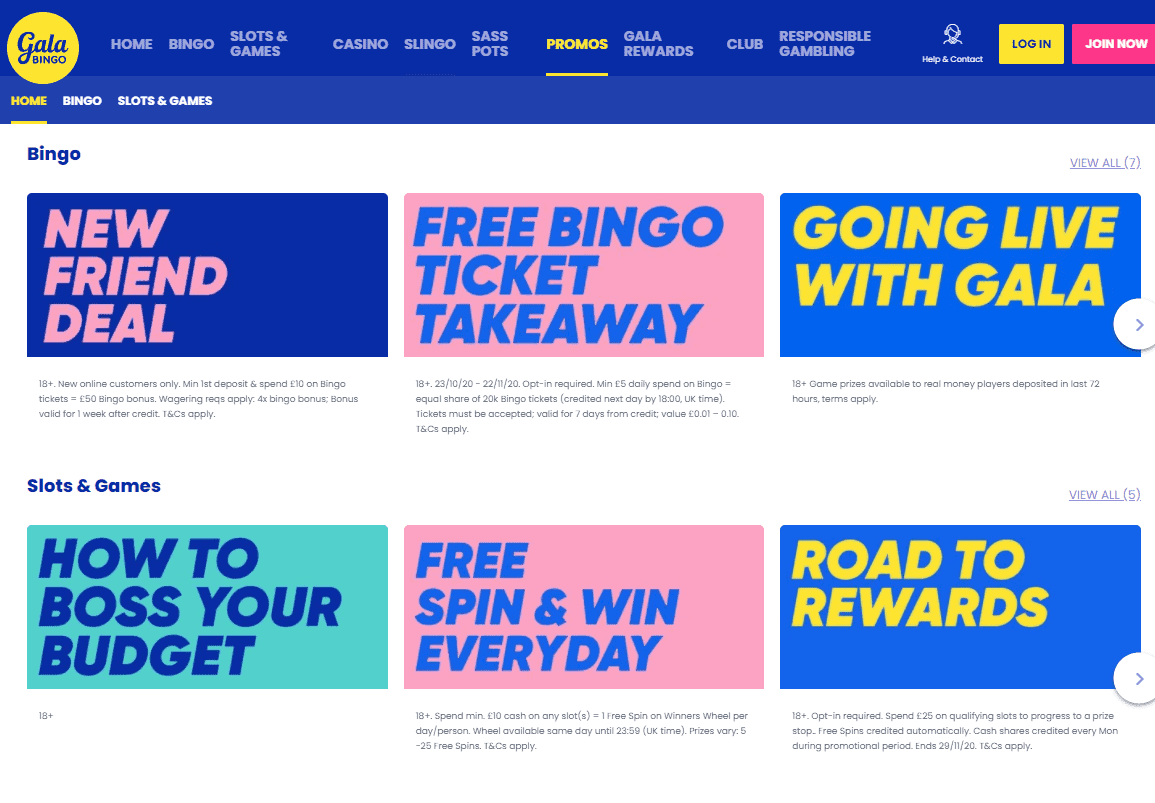 Gala Bingo promotions