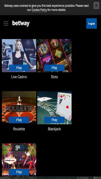 Betway Casinos game mobile