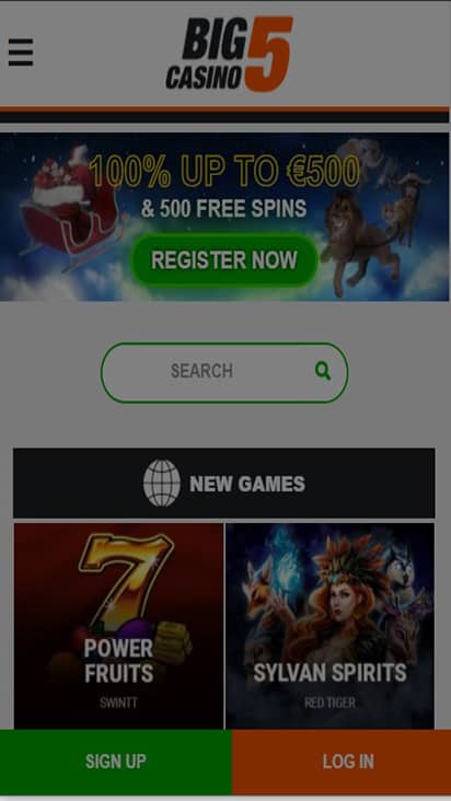 Big 5 Casino home mobile