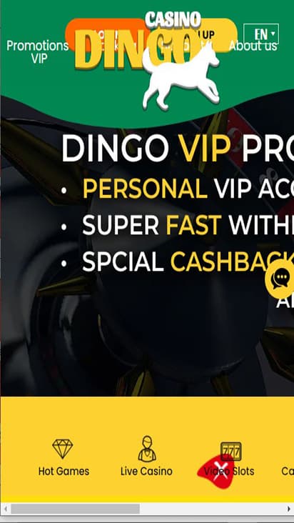 Dingo Casino home mobile