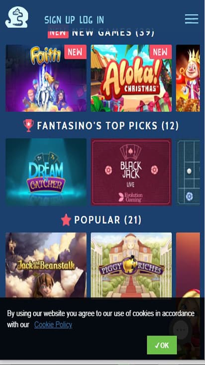 Fantasino game mobile