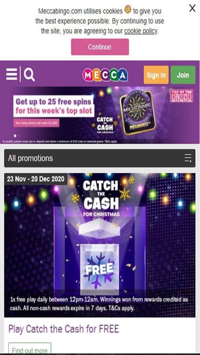 mecca bingo promo mobile