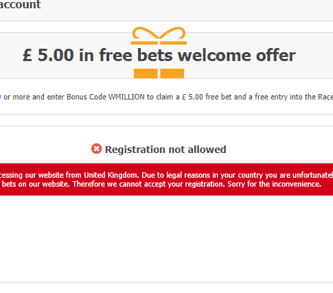 racebets sign up restriction