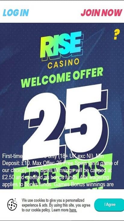 rise casino home mboile