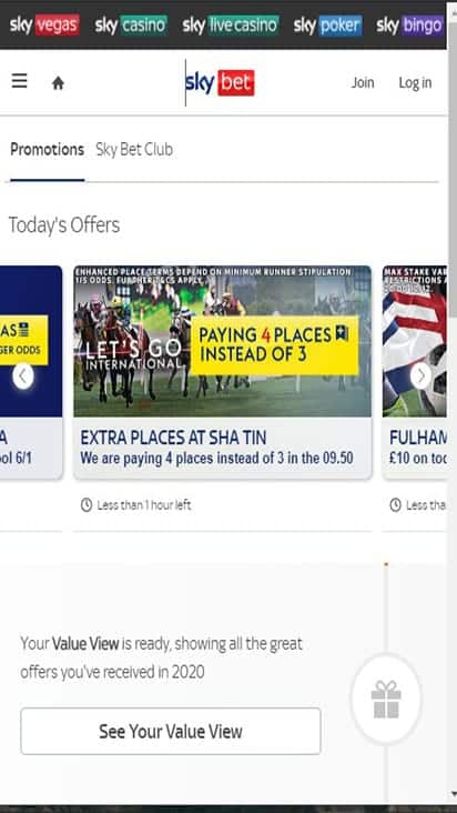 sky bet promo mobile