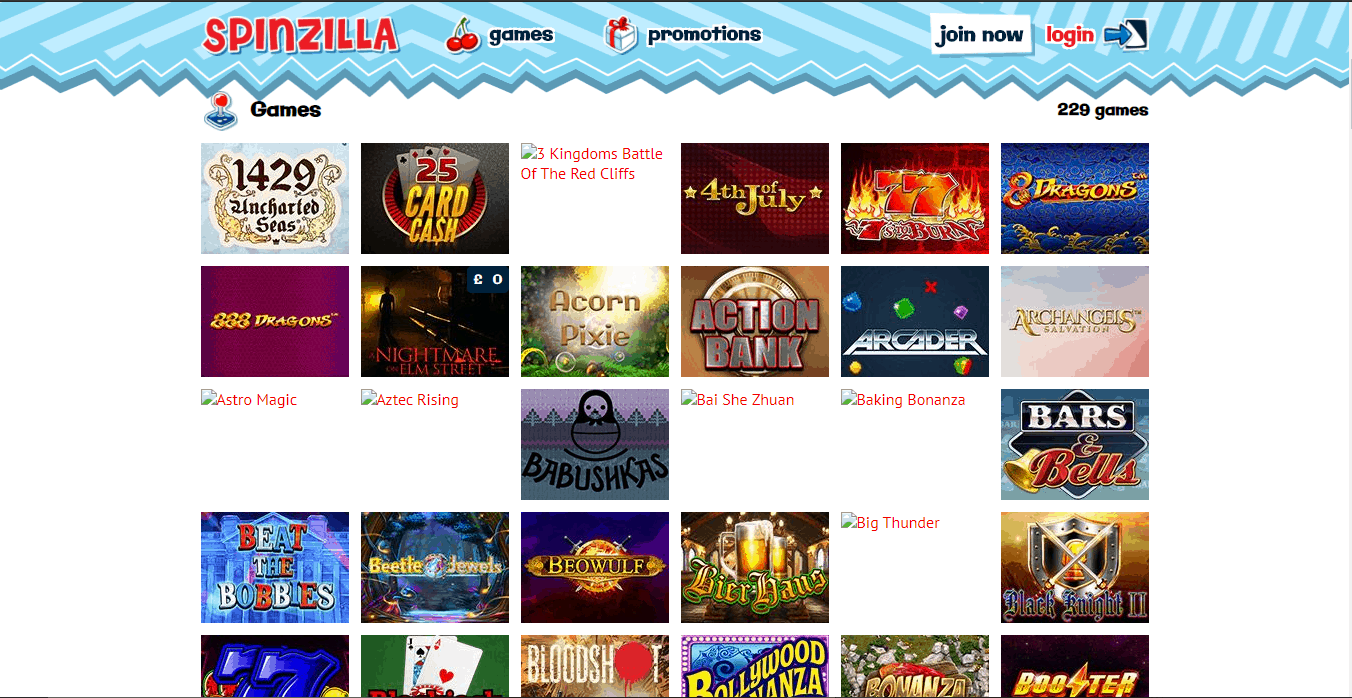 888 Casino games page