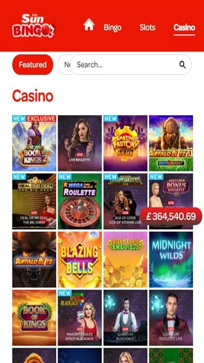 sun bingo game mobile