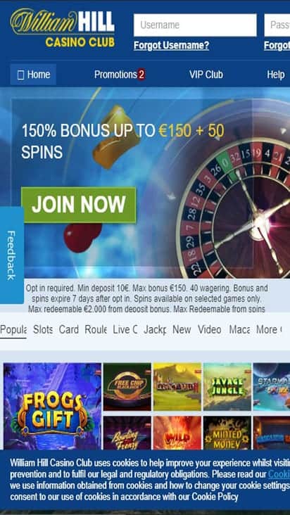 william hill casino home mobile