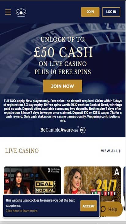 UK Casino home mobile