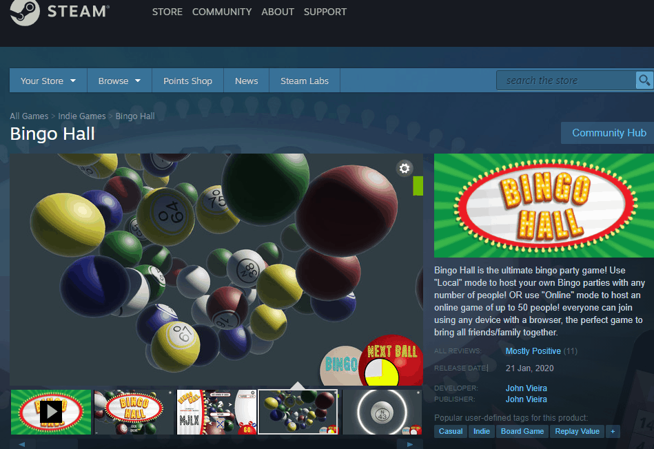 bingohall on steam