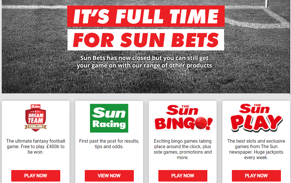 sun bets home closed NA