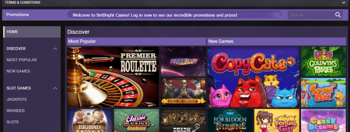 bet bright casino games