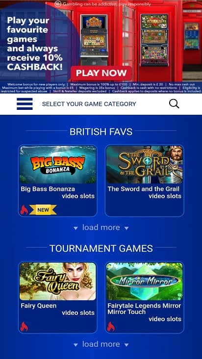 All Birtish Casino Games Page