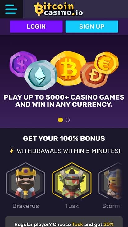 Bitcoin casino Home page