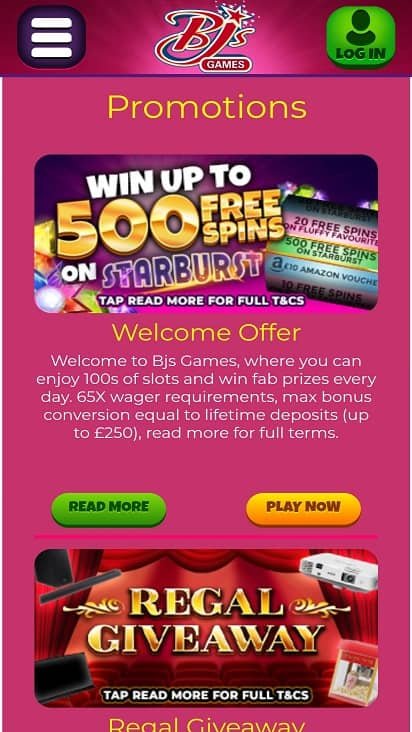 Bjs games promotions page