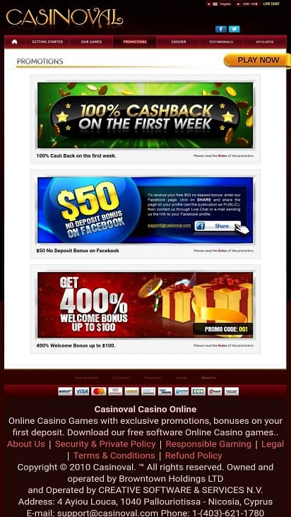 Casino val promotions page