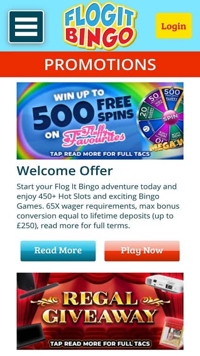 Flogit bingo promotions page