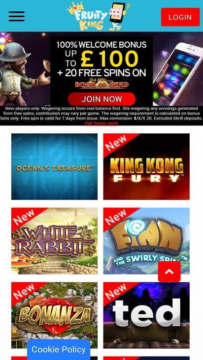 Fruity kings games page