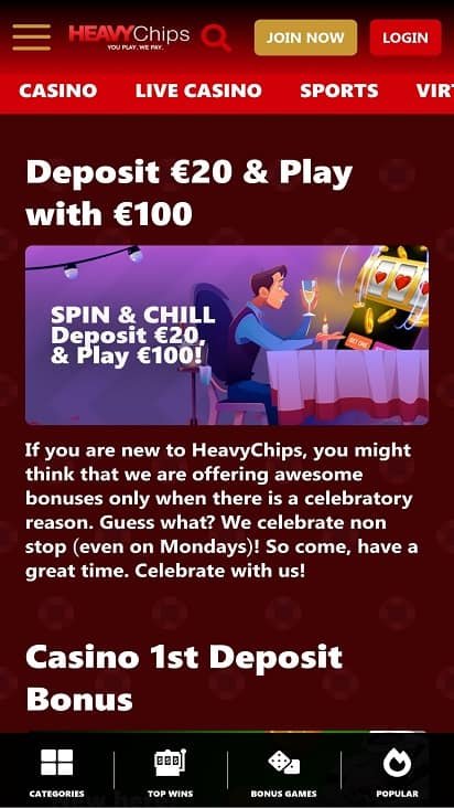 Heavy chips promotions page