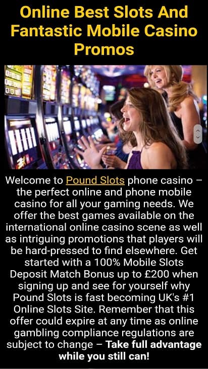 Pound slots promotions page