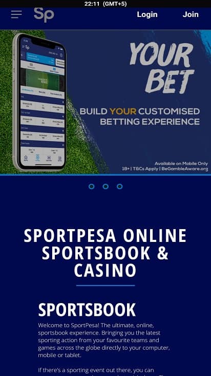 Sport pesa home page