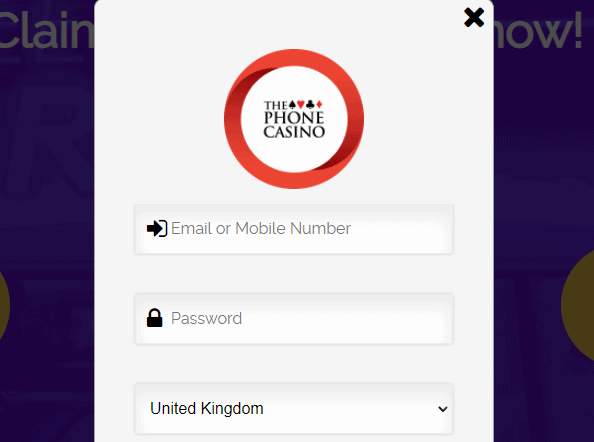 the phone casino login